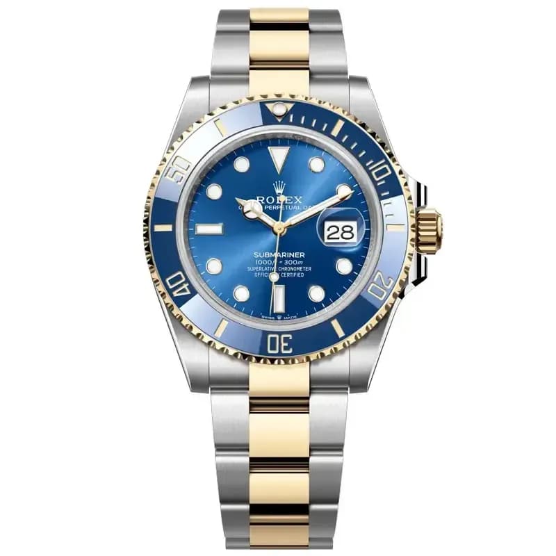 Rolex Submariner – Blue Dial Two-Tone Watch Front View