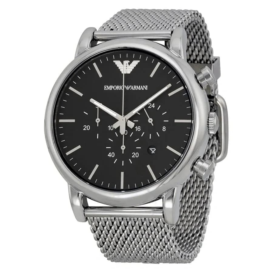 Emporio Armani AR1808 silver watch side profile
